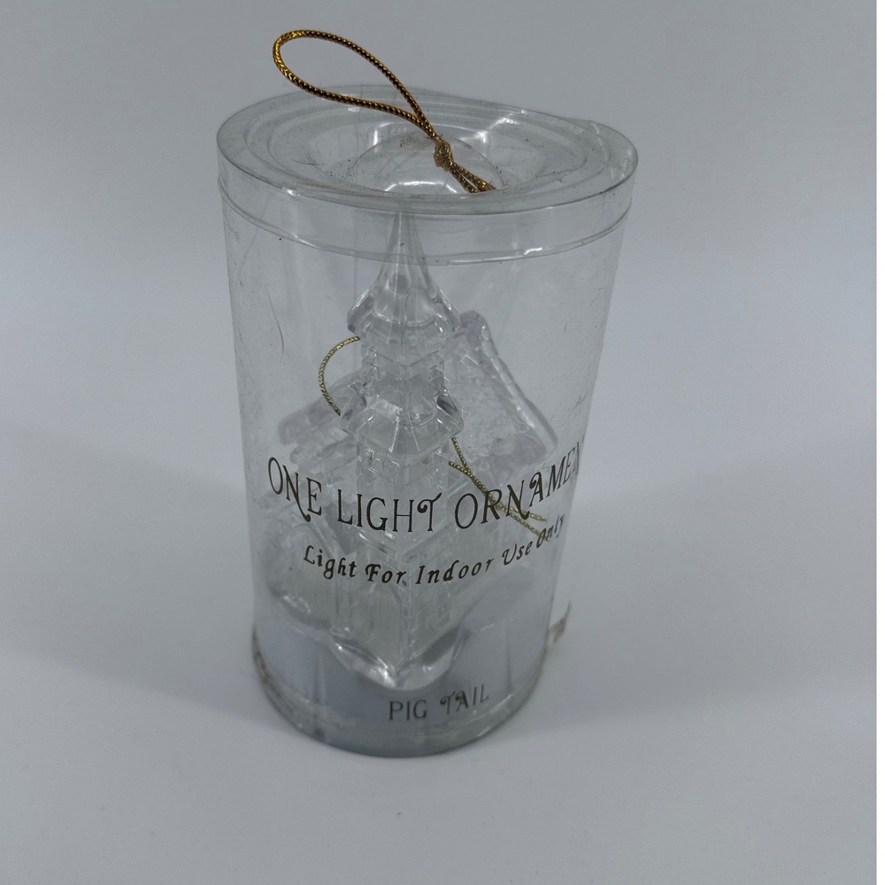 Greenbrier International Light-Up House Christmas Ornament Clear Plastic 811894